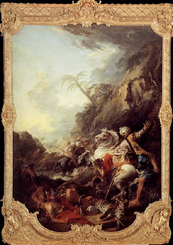 Francois Boucher Leopard Hunt oil painting image